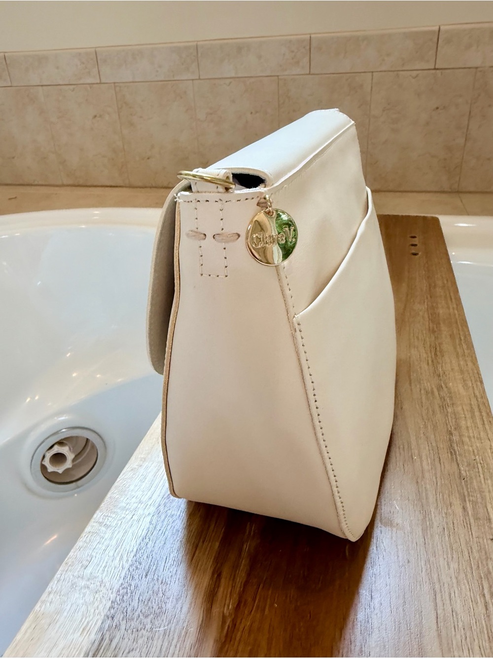 Clare V Turnlock Louis - Cream NWT $435 - Picture 4 of 9